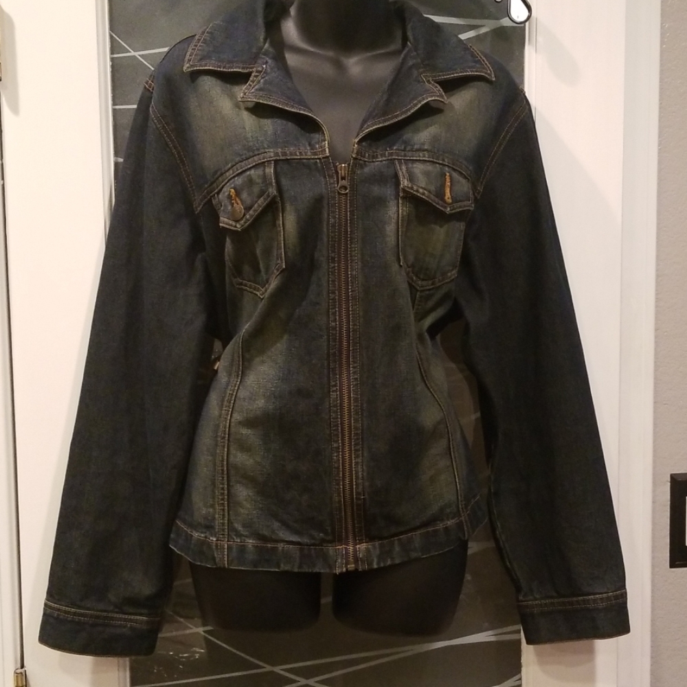 Acid wash Jean Jean Jacket